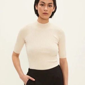 Frank & Oak Short-Sleeve Mockneck Top